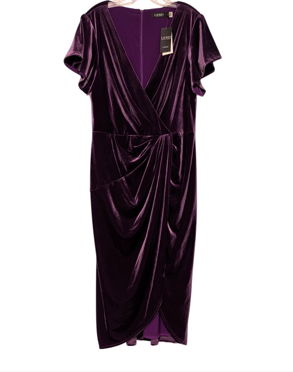 Lauren Ralph Lauren Velvet Midi Dress Sz 12